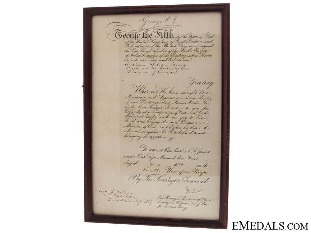 distinguished_service_order_document_to_major_william_neilson_cm726a