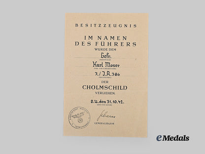 germany,_heer._a_rare_cholm_shield,_with_award_document,_to_gefreiter_karl_moser_e_medals__g62779_3