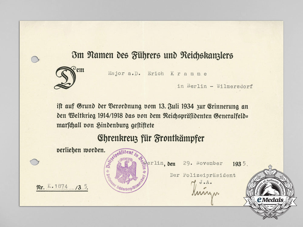 two_award_documents_to_major_kramme;_signed_by_general_der_infanterie_von_stülpnagel_d_0016_1