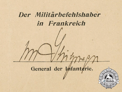 two_award_documents_to_major_kramme;_signed_by_general_der_infanterie_von_stülpnagel_d_0019_2