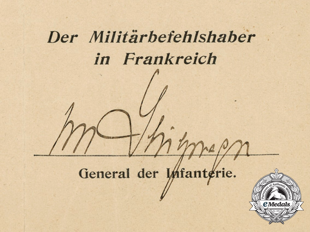 two_award_documents_to_major_kramme;_signed_by_general_der_infanterie_von_stülpnagel_d_0019_2