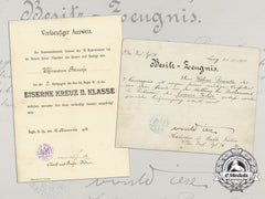 A First War Iron Cross Award Document To Infantry Regiment 76 “Hamburg”