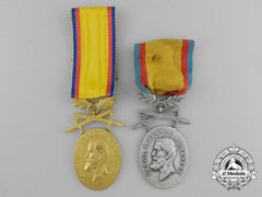 Two Romanian Medals For Manhood And Loyalty 1916-1947 Issue