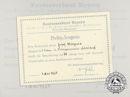 an_award_document_for25_years_of_membership_of_the_kyffäuser_veteran’s_association_of_mühldorf_d_0151_1