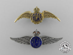 Two Second War Royal Canadian Air Force (Rcaf) Sweetheart Badges
