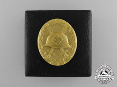 A Mint Gold Grade Wound Badge With Case By Hauptmünzamt, Wien