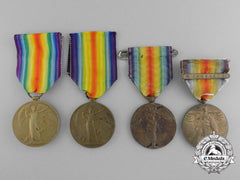 United Kingdom. A Lot Of Four First War Allied Victory Medals
