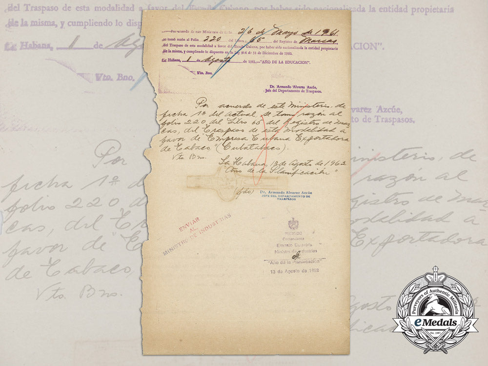 a1962_letter_from_dr.armando_alvarez_azcue_signed_by_commander_ernesto"_che"_guevara_d_1056_1_1
