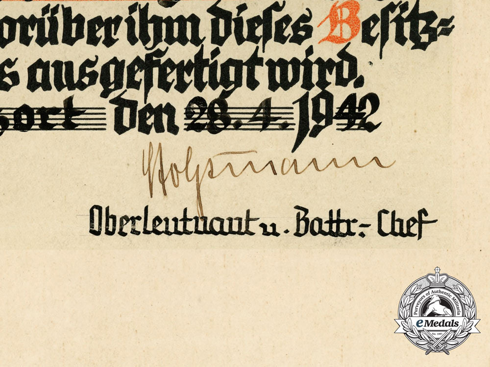 a_large_shooting_award_document_to_corporal_büschking;2_nd_reserve_flak_division_d_1115