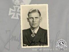 A Wartime Signed Picture Postcard Of U-Boat Captain & Kc Recipient Schepke
