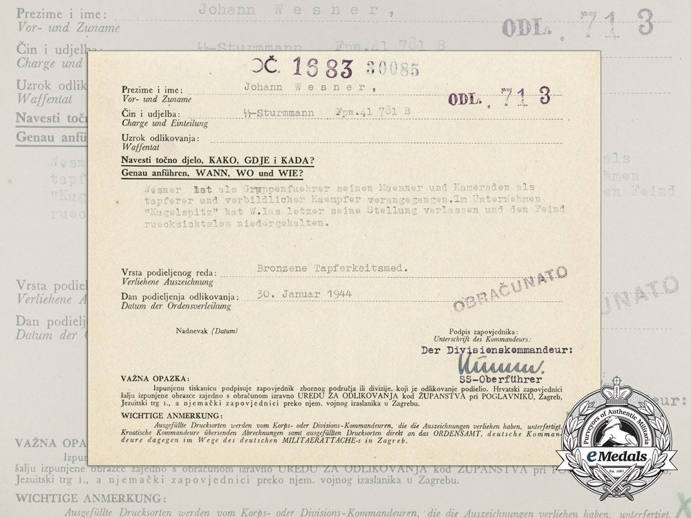 an_excellent_german&_croatian_bravery_document_to_ss-_sturmmann_in_yugoslavia_d_1123