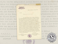 A Congratulatory Letter From The Reichsluftschutzbund
