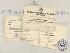 A Group Of First War Award Documents To Infanterie-Regiment Graf Kirchbach