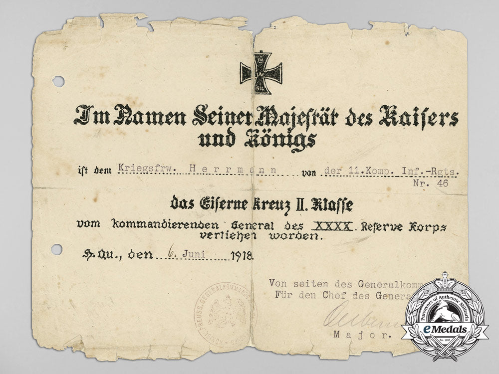 a_group_of_first_war_award_documents_to_infanterie-_regiment_graf_kirchbach_d_1190_1