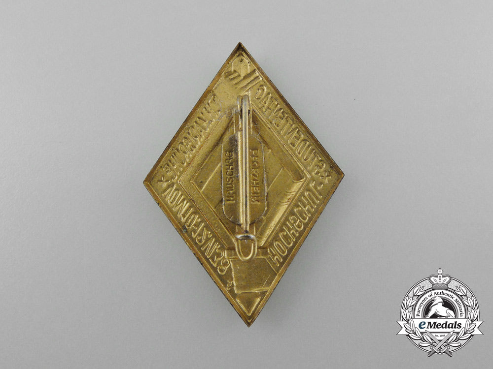 a1938_district_karlsruhe_day_of_high_school_students_badge_by_hauschag,_pforzheim_d_1252_1