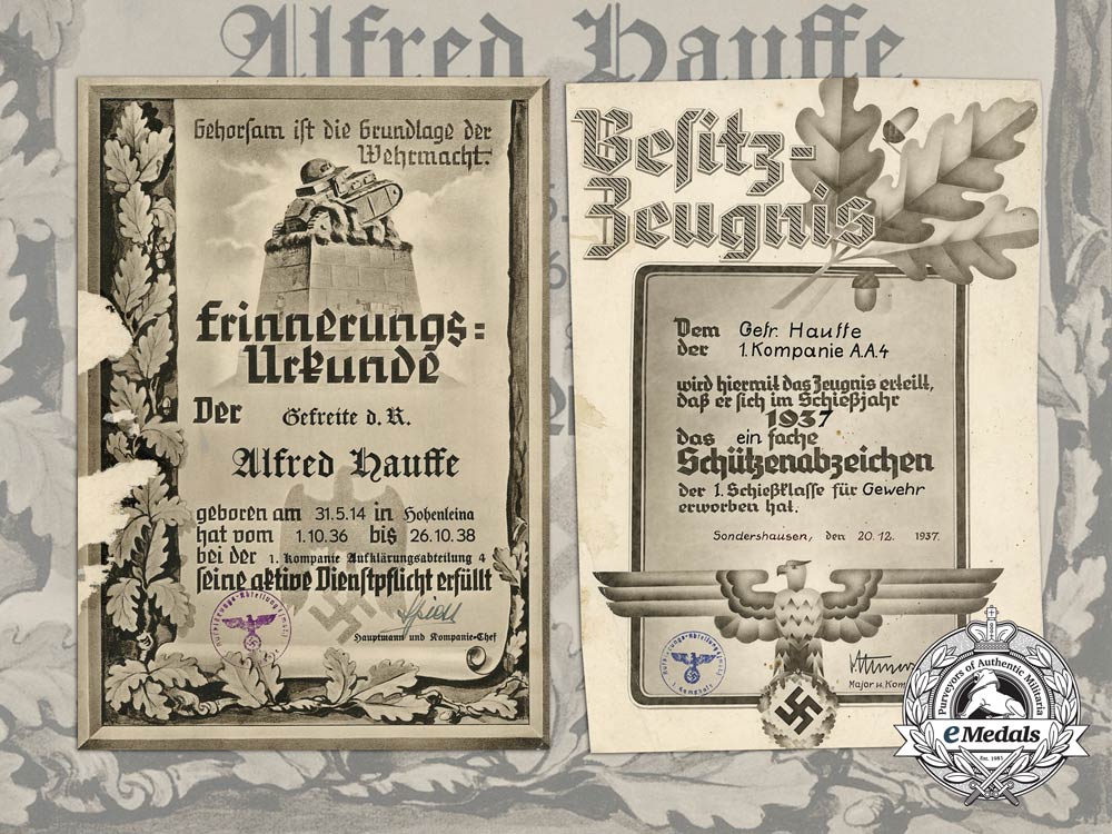 two_large_award_documents_to_alfred_hausse;_reconnaissance_detachment_d_1271_1