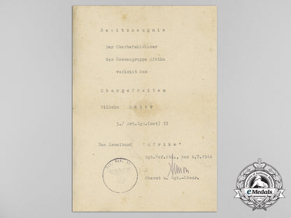 an_afrika_korps_award_document_grouping_to_the_motorized_artillery_d_1337_1