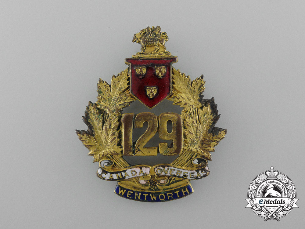 a_first_war129_th_infantry_battalion_officer's_cap_badge_d_1344_1