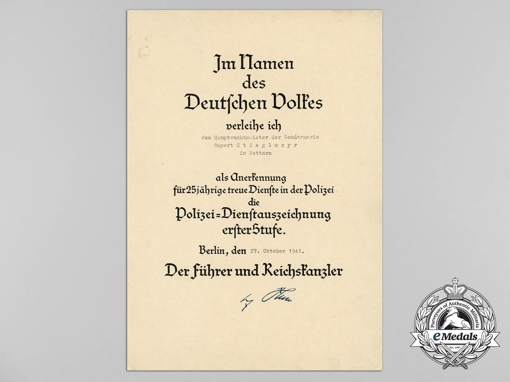 an_award_document_for_a_first_class(25_year)_police_long_service_award_d_1491_1