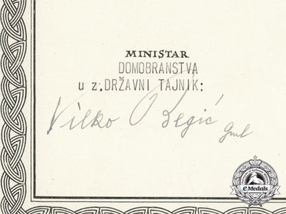 a_formal_croatian_document_for_the_award_of_the_king_zvonimir_order;_leutnant_josef_weiser,_fliegerhorst_agram_d_1584_1