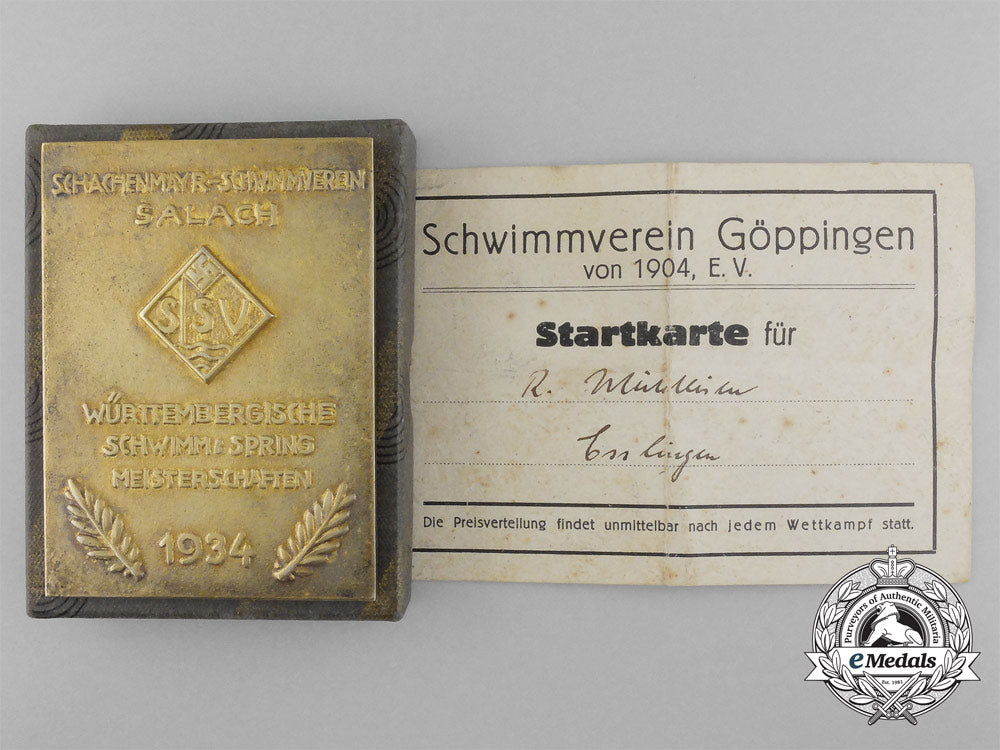 a1934_würtemberg_swimming_and_diving_championship_award_with_document&_box_d_1845