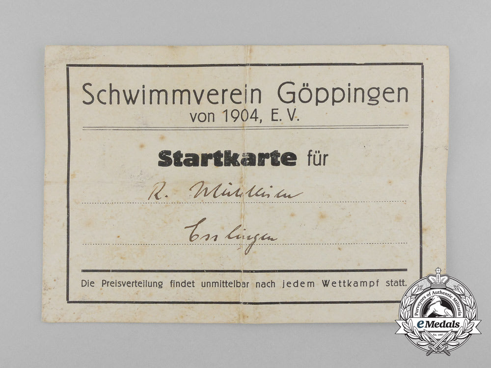 a1934_würtemberg_swimming_and_diving_championship_award_with_document&_box_d_1852