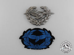 Two Austrian Bundesheer Armed Forces Air Force Cap Badges