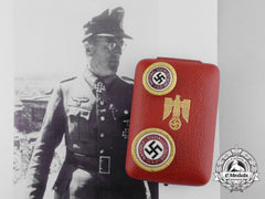 A Set Of A.h. Presentation Nsdap Golden Party Badges To Feldmarschall “Bloody Ferdinand” Schörner