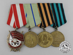 A Soviet Russian Order Of The Red Banner & Campaign Medal Grou