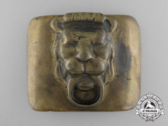 An Imperial Russian Lion's Head Belt Buckle