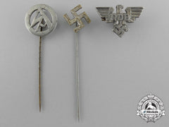A Lot Of Three Second War German Stick Pins And Badges