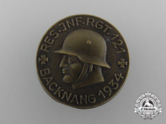 Germany, Heer. A 1934 Backnang Reserve Infantry Regiment 121 Badge