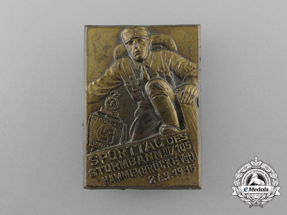 a1936_sa_hammerbrücke_sturmbann_iii/105“_days_of_sports”_badge_d_3869_1