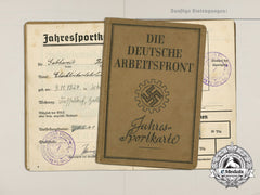 A German Labour Front Sport Booklet Belonging To Brüno Gerhardt
