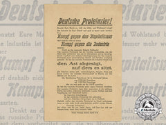 A German Pro-Industrial Propaganda Leaflet Addressed To German Workers