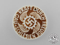A Third Reich Period District Silesia Strength Through Joy Celebration Badge