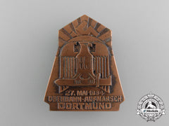 A 1934 Hj Dortmund Oberbann March Badge