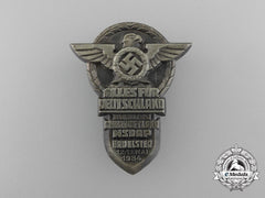 A 1934 Nsdap “All For Germany” Obervogtland District Council Day Badge By Gustav Brehmer