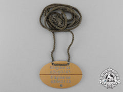 A Scarce Kriegsmarine Identification Tag On Original String Necklace