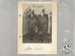 Germany, Ss. A Wartime Signed Daybook Page Of Colonel General Of The Waffen-Ss Sepp Dietrich
