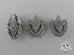 A Lot Of Three Hj Sports Festival Pins And Badges
