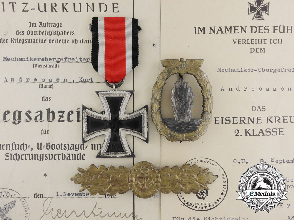a_group_of_awards_with_documents_to_ship_mechanic-_senior_lance_corporal_kurt_andreessen_d_4492_1