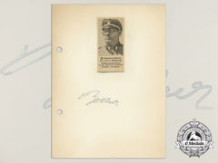 A Wartime Daybook Page Signed By Ss-Standartenführer Hellmuth Becker