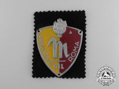 Italy, Fascist Asate. A Gil (Gioventu Italiana Del Littorio) "Avanguardisti Roma" (Rome) Fascist Youth Sleeve Shield