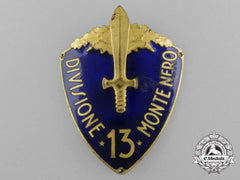 An Italian 13th Black Mountain Infantry Division (13ª Divisione Fanteria "Monte Nero") Sleeve Shield 1934-1939