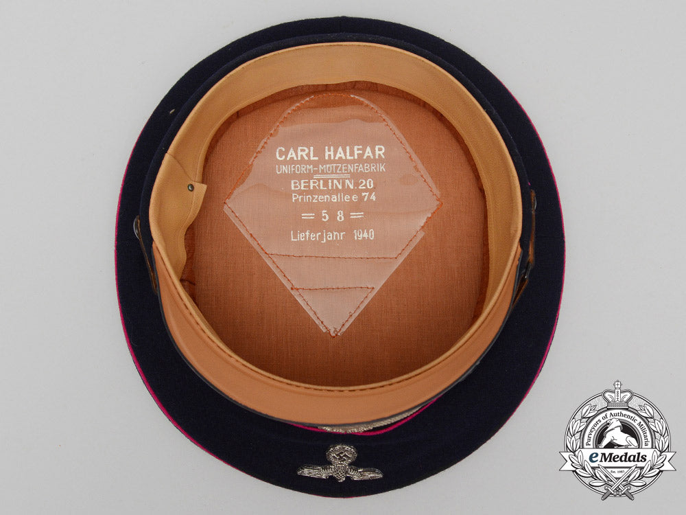 a_rare_mint_luftwaffe_nco’s_civil_fire_brigade_visor_cap_by_carl_halfar_d_4873
