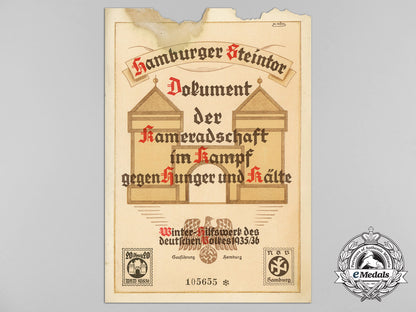 germany,_third_reich._a1936_certificate_of_winter_relief_hamburg_welfare_program_d_5014_2