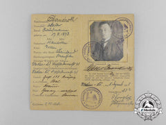 A Second War German Id & Saxon Refugee Card