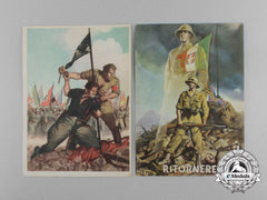 A Pair Of Second War Italian Propaganda Postcards