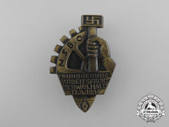 A 1934 Nsbo Schwäbische Hall Arbeitsfront Rally Badge